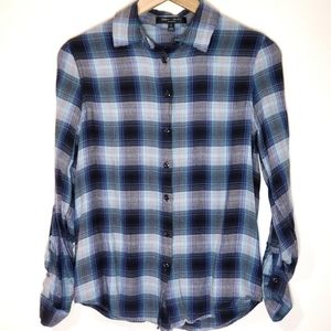 Romeo + Juliet Couture Blue Plaid Shirt Size Small